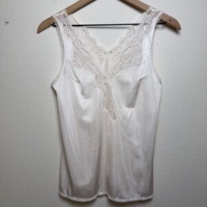 VTG 90s Silver Bell Coquette Women Satin Lace Cami Top Small Pink Ethereal